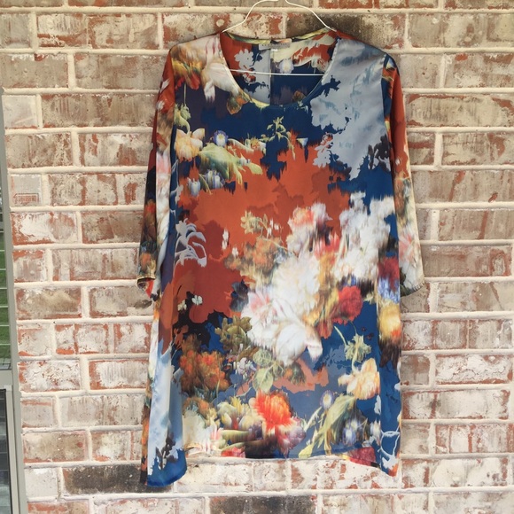 bryn Walker Dresses & Skirts - Bryn Walker Floral Watercolor Pattern Tunic Dress